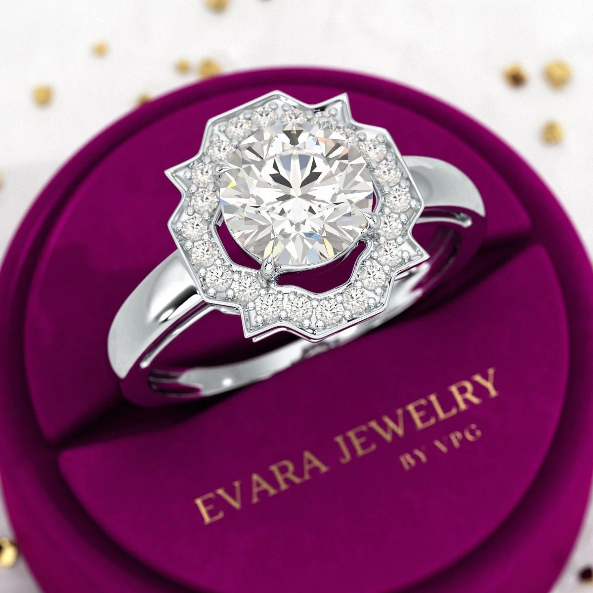 1.50 Carat Round Cut Art Deco Engagement Ring - Image 10