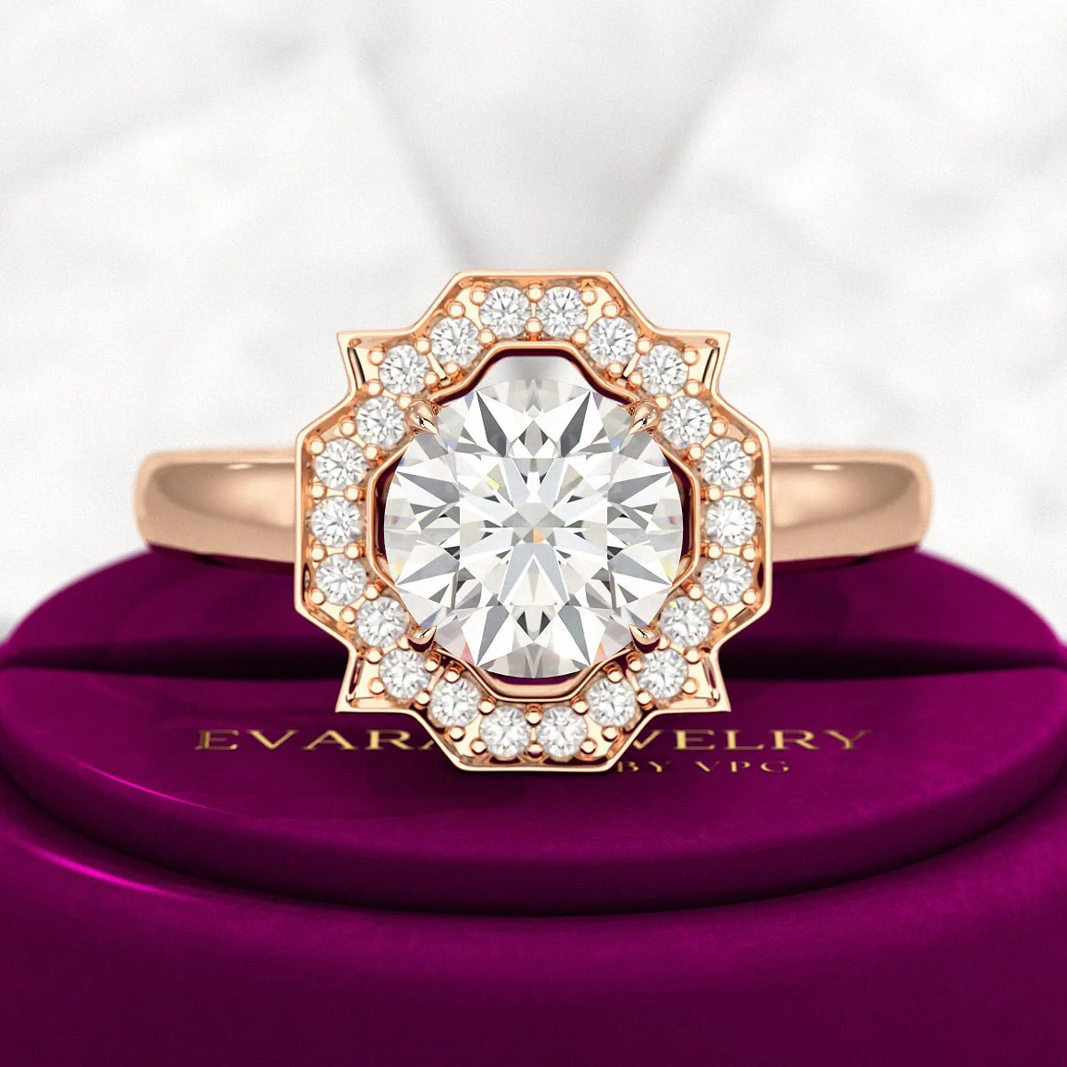 1.50 Carat Round Cut Art Deco Engagement Ring - Image 7