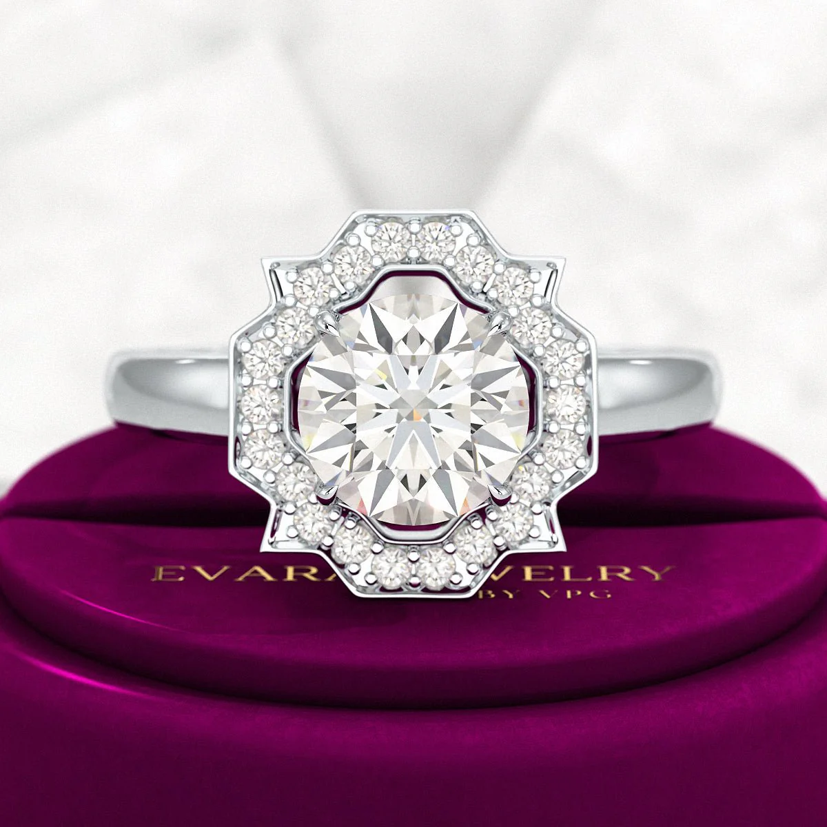 1.50 Carat Round Cut Art Deco Engagement Ring - Image 9