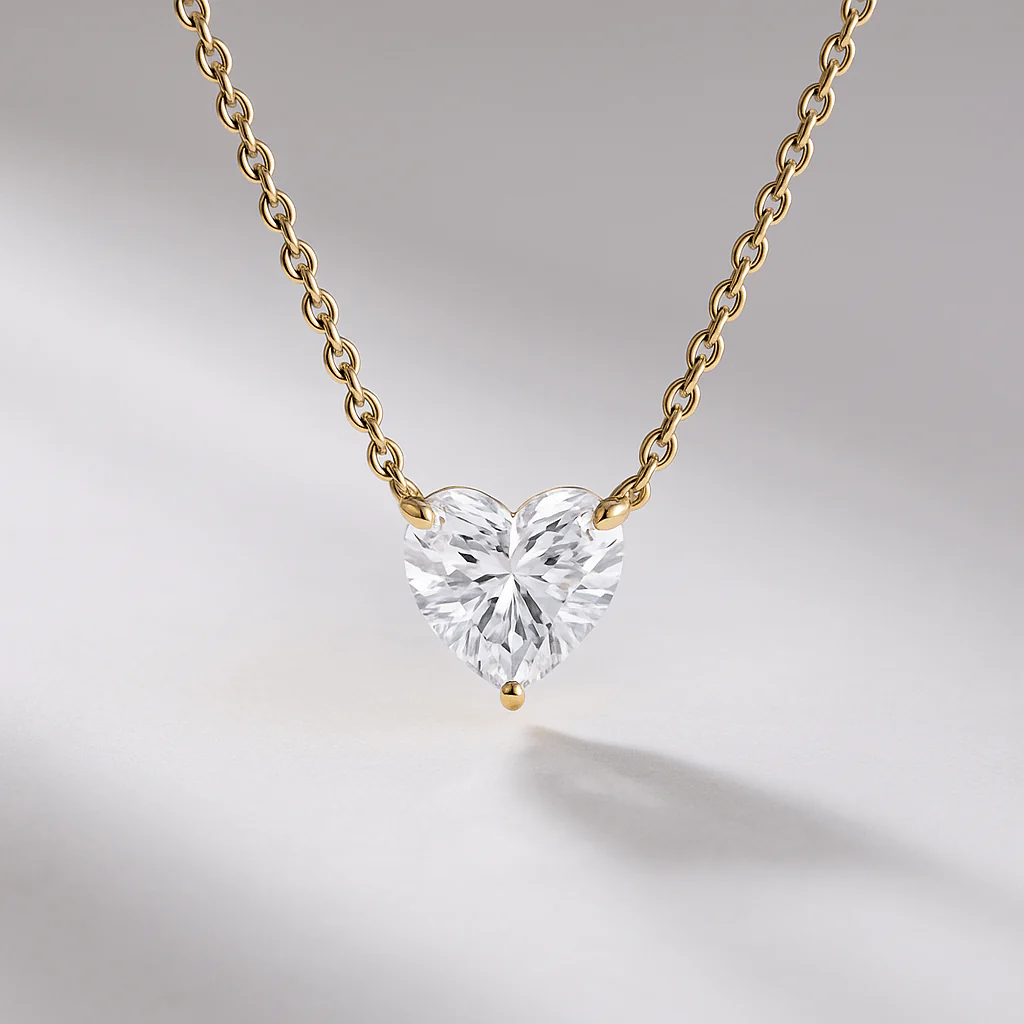 2.50 Carat Hidden Halo Heart Shape Diamond Pendant Necklace