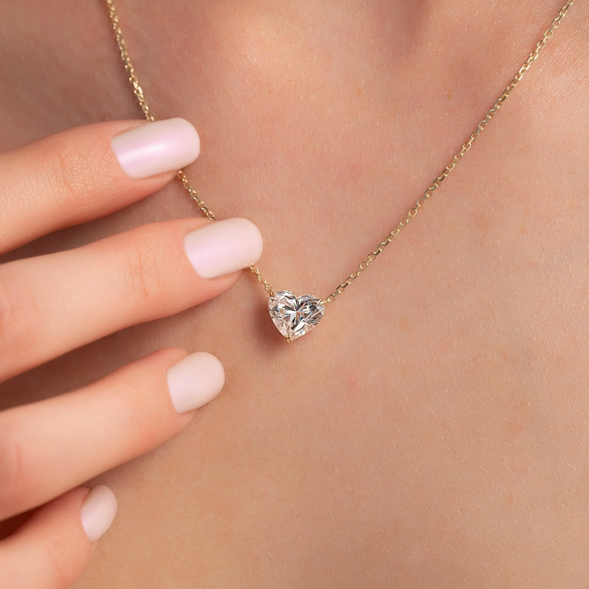 2.50 Carat Hidden Halo Heart Shape Diamond Pendant Necklace - Image 5