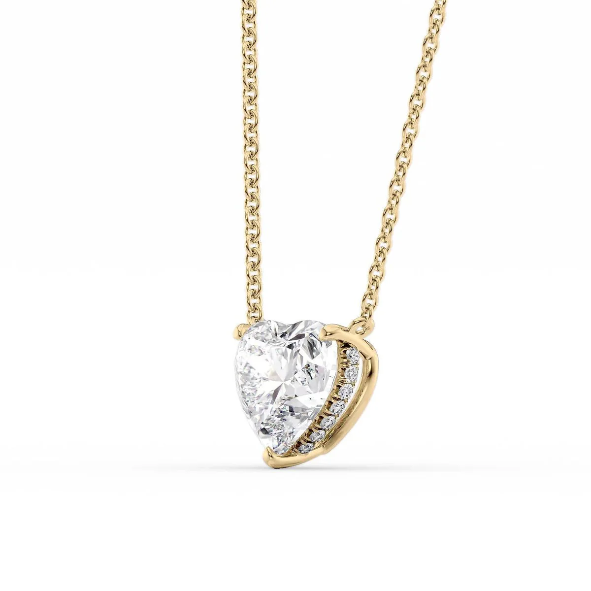 2.50 Carat Hidden Halo Heart Shape Diamond Pendant Necklace - Image 6