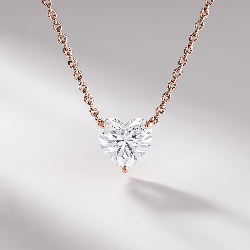 2.50 Carat Hidden Halo Heart Shape Diamond Pendant Necklace - Image 8