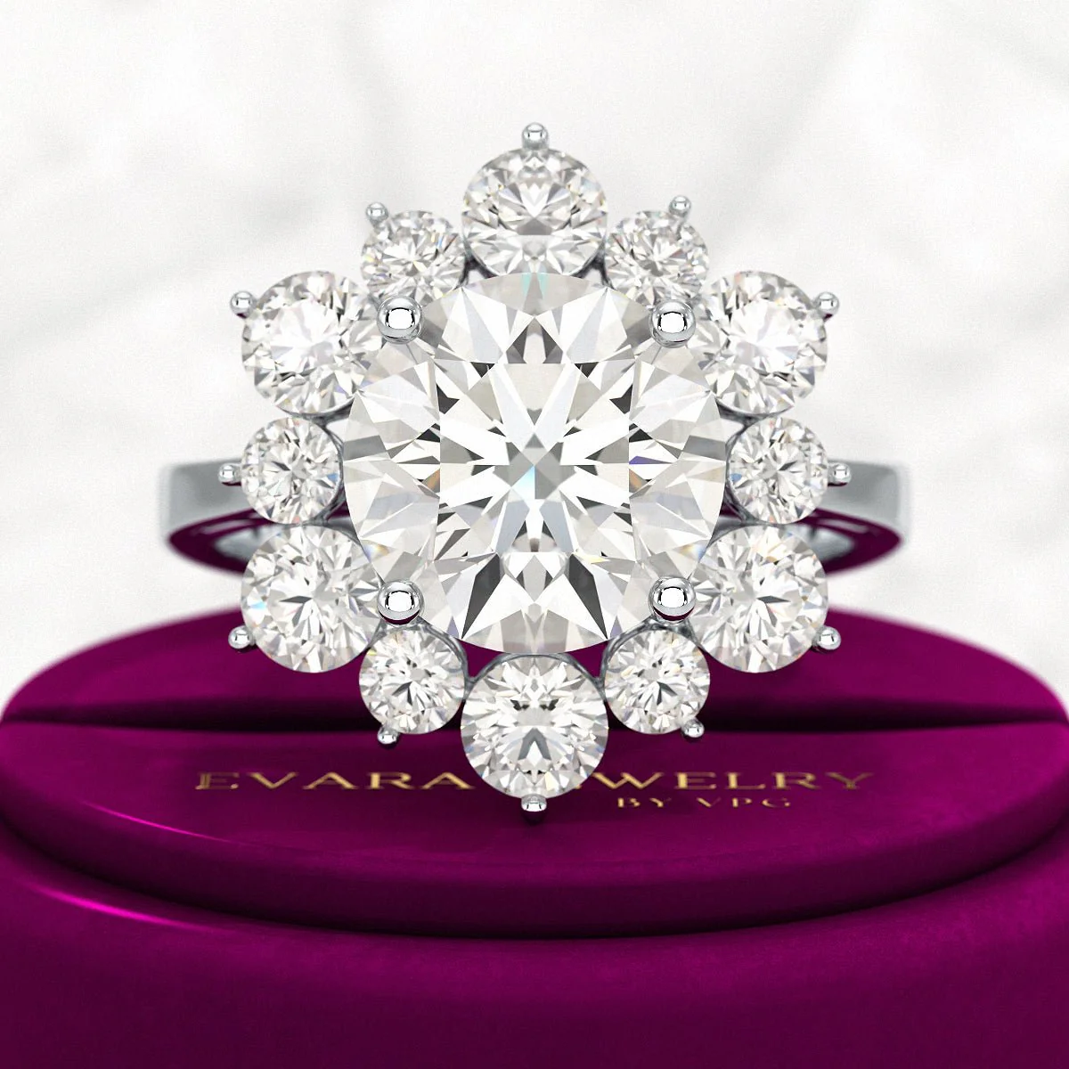 4 Carat Lab Grown Diamond Cluster Ring - Image 8