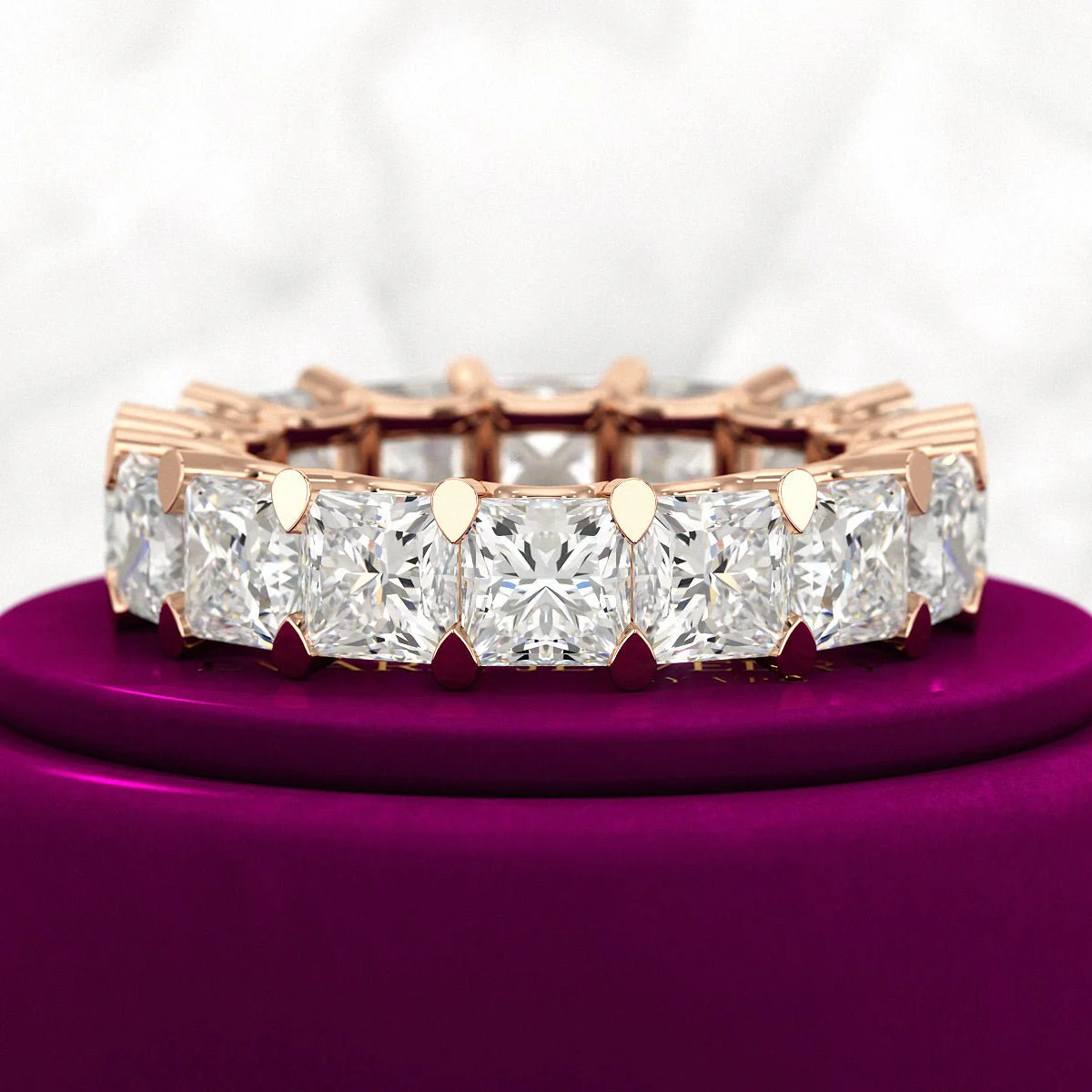 9.40 Carats Princess Cut Lab Grown Diamond Eternity Band - Image 10