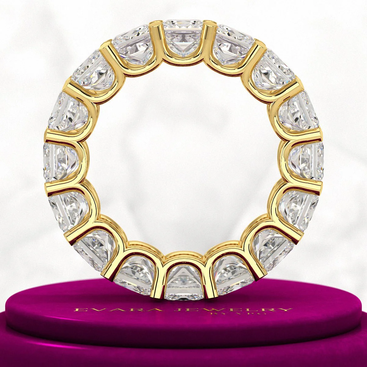 9.40 Carats Princess Cut Lab Grown Diamond Eternity Band - Image 5