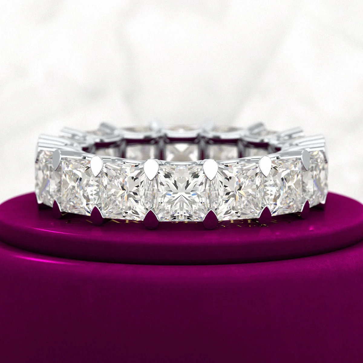 9.40 Carats Princess Cut Lab Grown Diamond Eternity Band - Image 8
