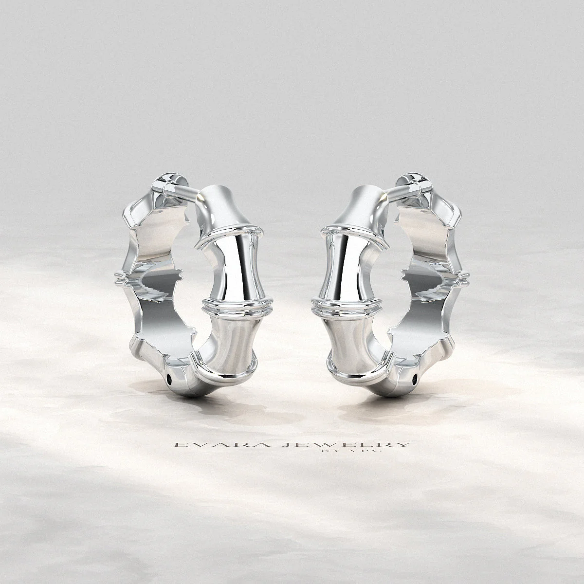 Bamboo Inspired Gold Hoop Earrings - Image 11