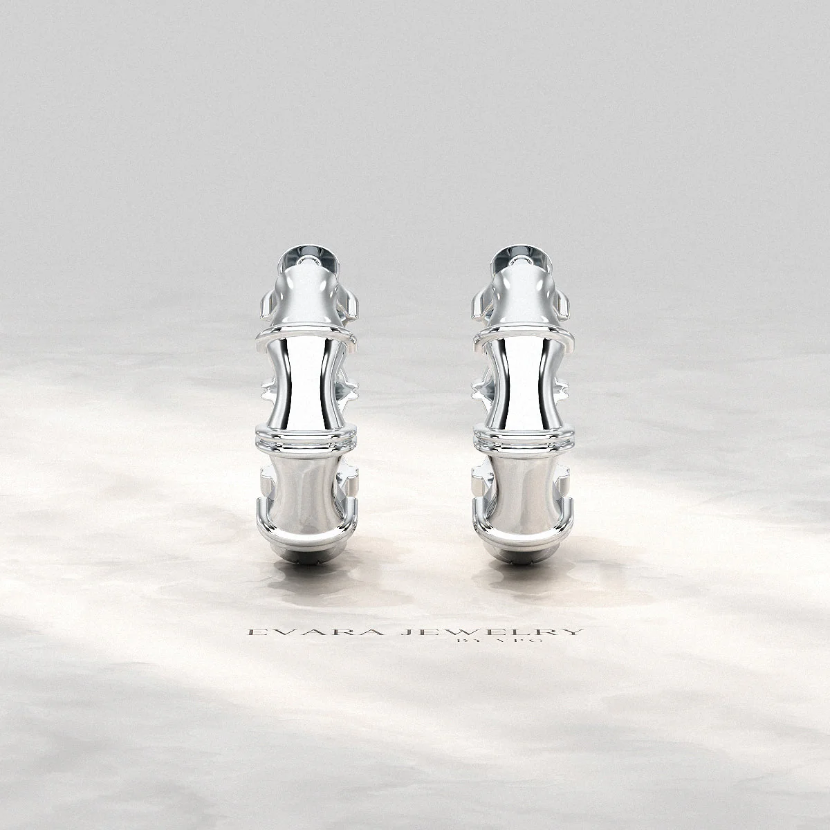 Bamboo Inspired Gold Hoop Earrings - Image 6