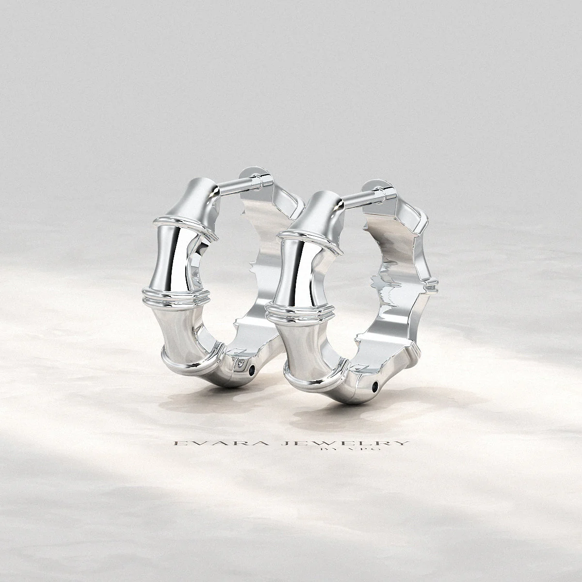 Bamboo Inspired Gold Hoop Earrings - Image 9