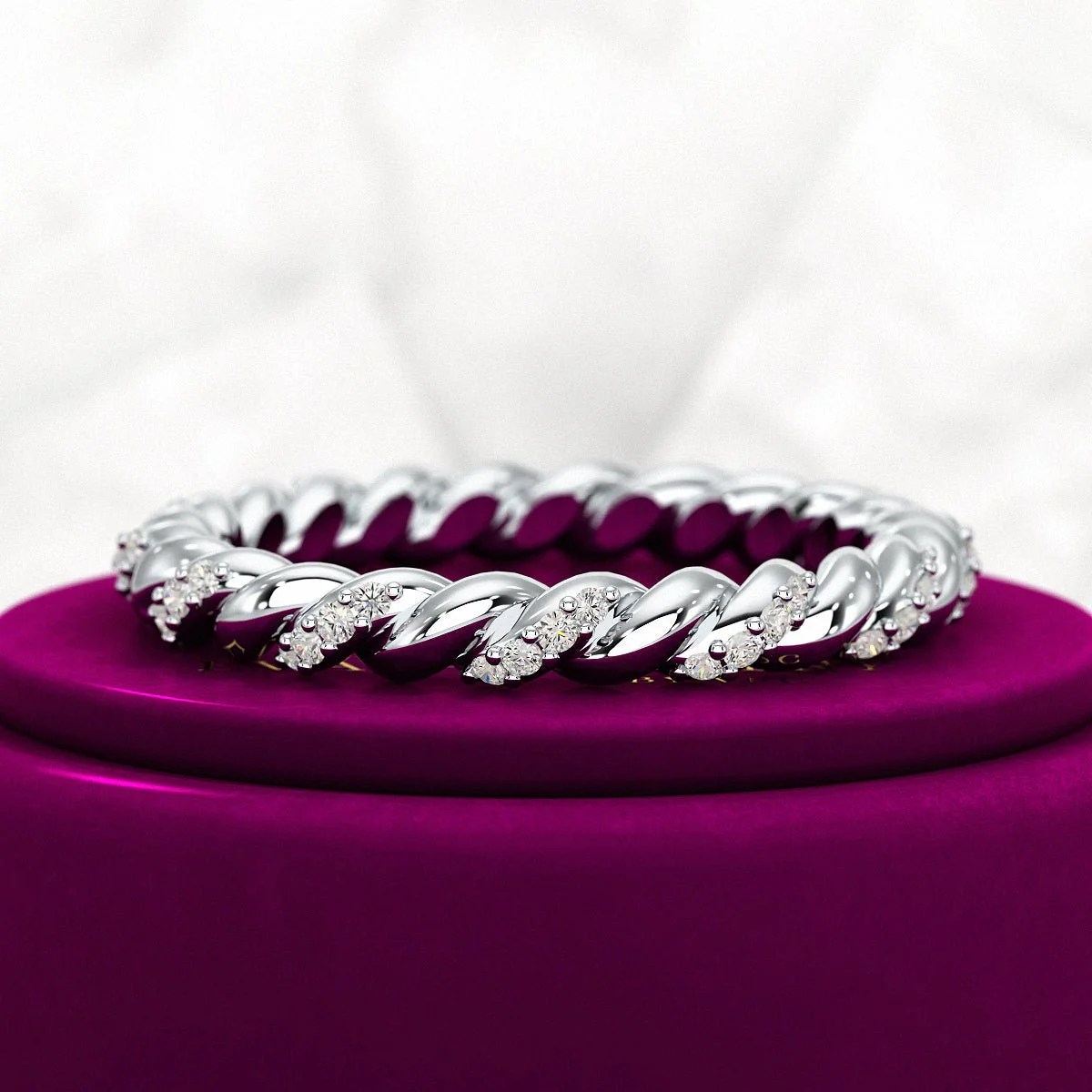 Diamond Stacking Band Ring with Brilliant Cut Round Lab Grown Diamonds - Image 10