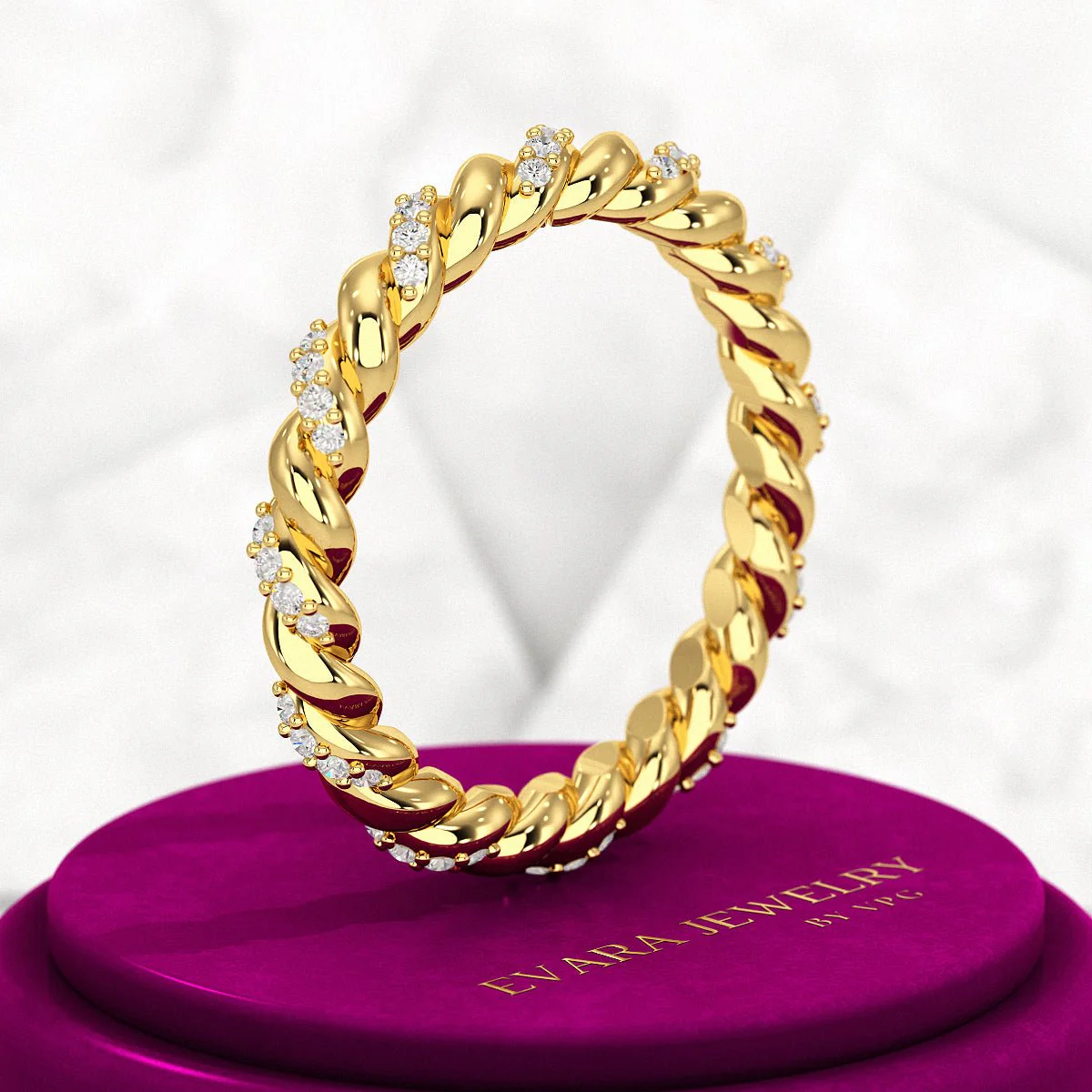 Diamond Stacking Band Ring with Brilliant Cut Round Lab Grown Diamonds - Image 4