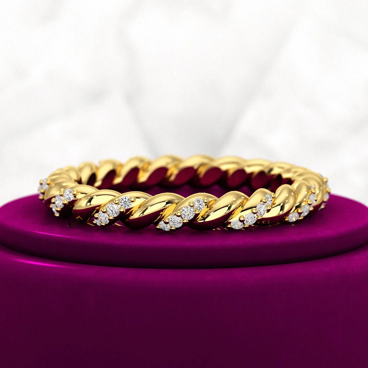 Diamond Stacking Band Ring with Brilliant Cut Round Lab Grown Diamonds - Image 6